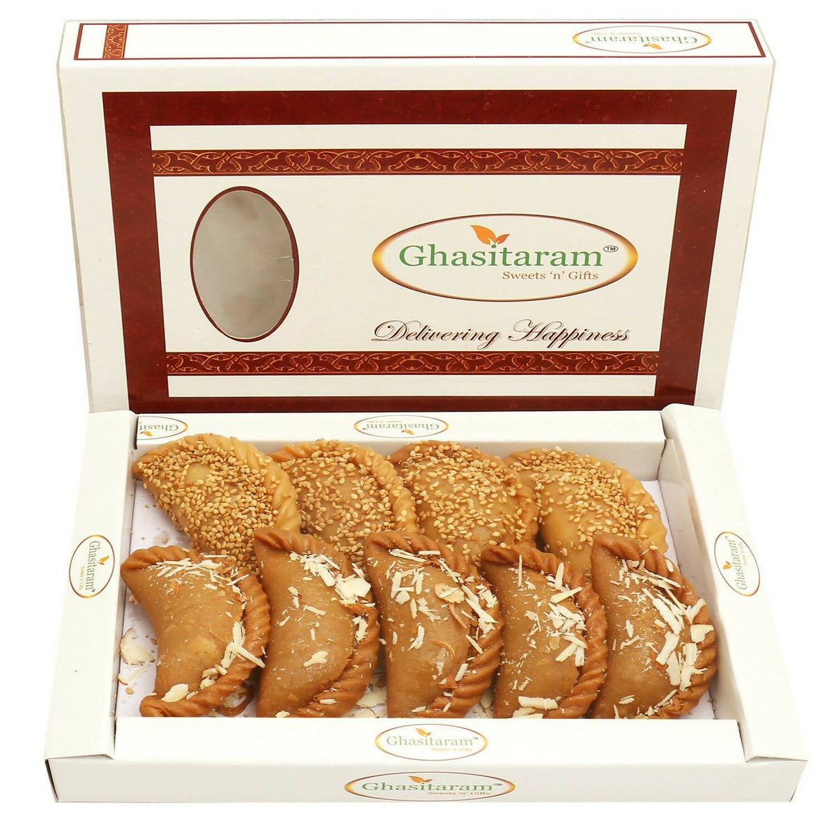 Ghasitaram Holi Sweets - Roasted Til/ Sesame and Traditional Gujiyas Box | Grocsy