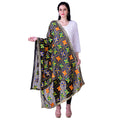 SWI Stylish Women's Embroidered Phulkari Chiffon Black Dupatta | Grocsy