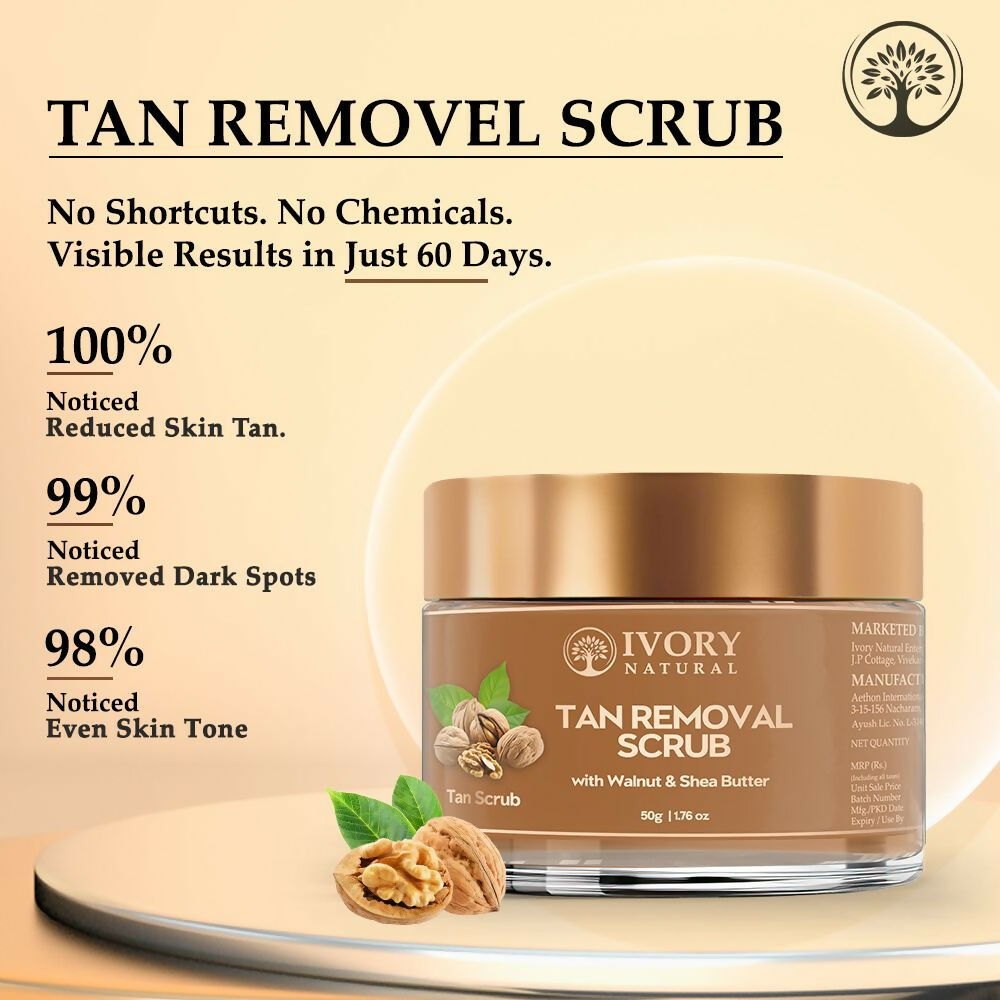 Ivory Natural Tan Scrub , Reduce Tan, Restores Radiant Skin Glow | Grocsy