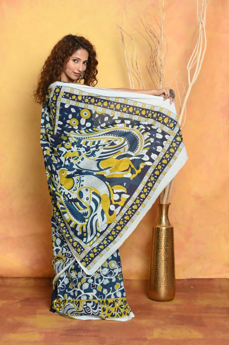 Very Much Indian Handblock Printed Cotton Saree With Natural Dyes | Grocsy
