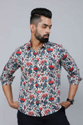 Miravan Men's Multi-Colour Floral Print Partywear Shirt | Grocsy