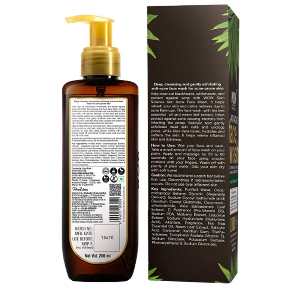 Wow Skin Science Anti Acne Face Wash | Grocsy