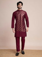 Vastranavya Traditional Festival Wear Pure Silk Thread & Sequence Embroidered Work Kurta | Grocsy