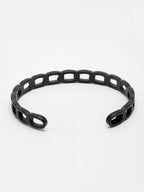 NVR Men's Set of 2 Silver & Black Rhodium-Plated Metal Cuff Bracelet