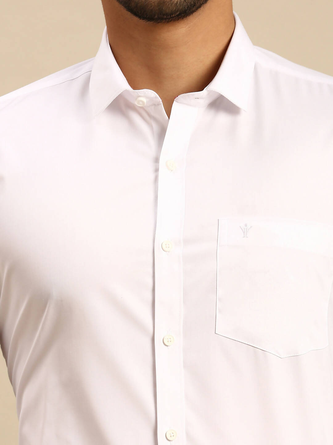 Ramraj Cotton Mens Full Sleeve Formal 100 % Cotton White Shirt | Grocsy