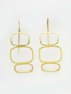 NVR Women Gold-Polished Contemporary Fish Hook Drop Earrings