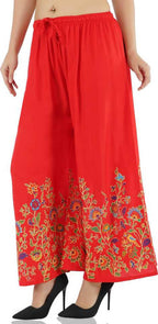 Mominos Fashion Red Floral Design Palazzo | Grocsy