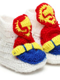 Chutput Kids Woollen Hand Knitted Letter S Detailed Booties - White | Grocsy
