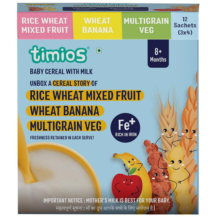 Timios Assorted Organic Baby Cereal | Grocsy