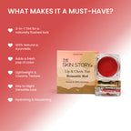 The Skin Story 100% Natural Lip Cheek Eye Tint Nourishing Ayurvedic Safe For Hormones - Romantic Red | Grocsy