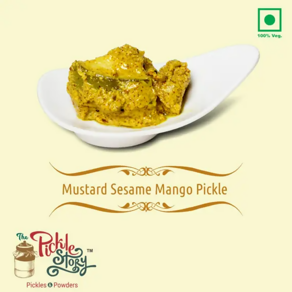 The Pickle Story Mango, Sesame & Mustard (no chilly powder) - Uppukai Pickle | Grocsy