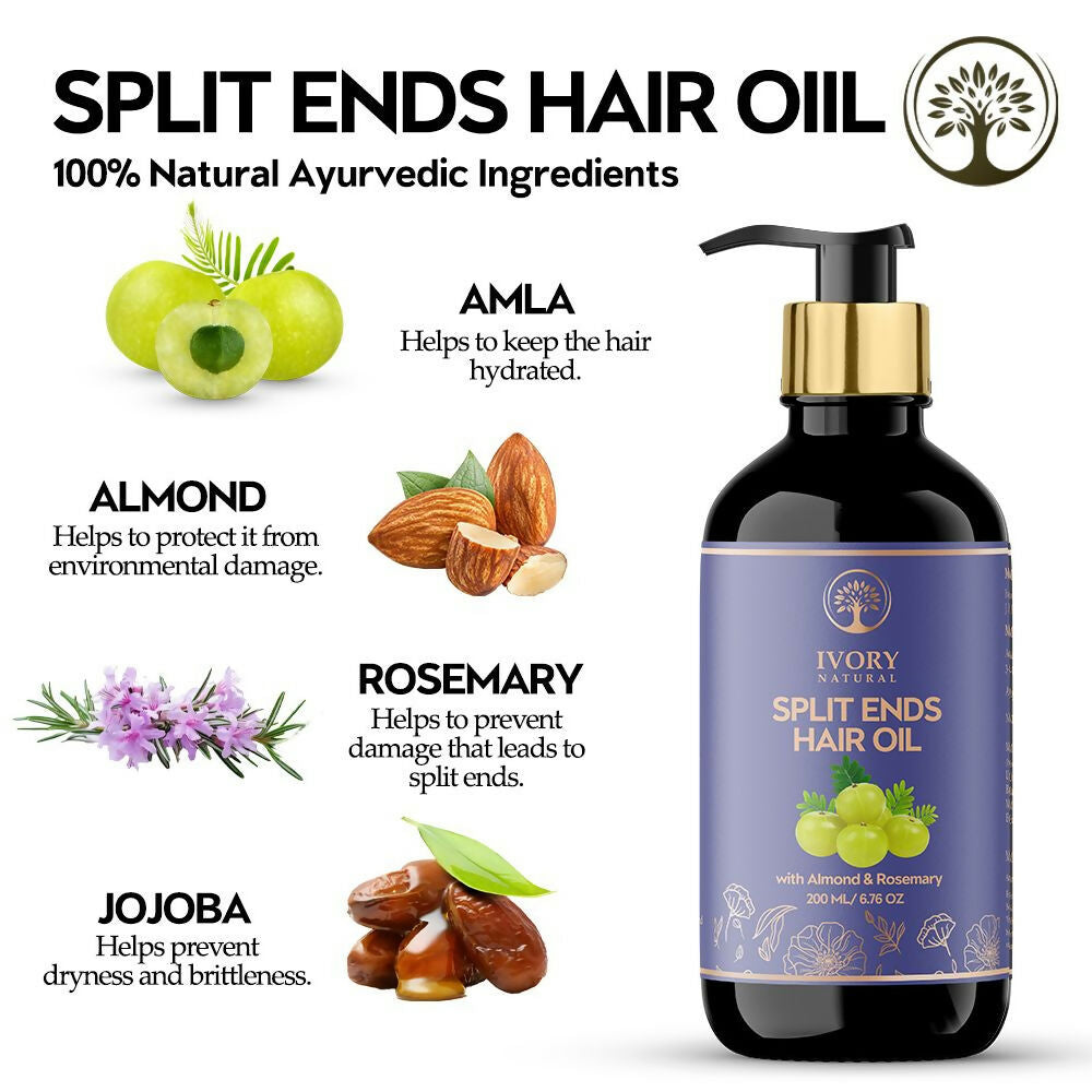 Ivory Natural Splits Ends Repair Hair Oil - Natural Hair Therapy For Split Ends And Hair Wellness | Grocsy