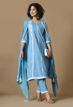 Joban Fashion L.Blue Cotton Kurta Set | Grocsy
