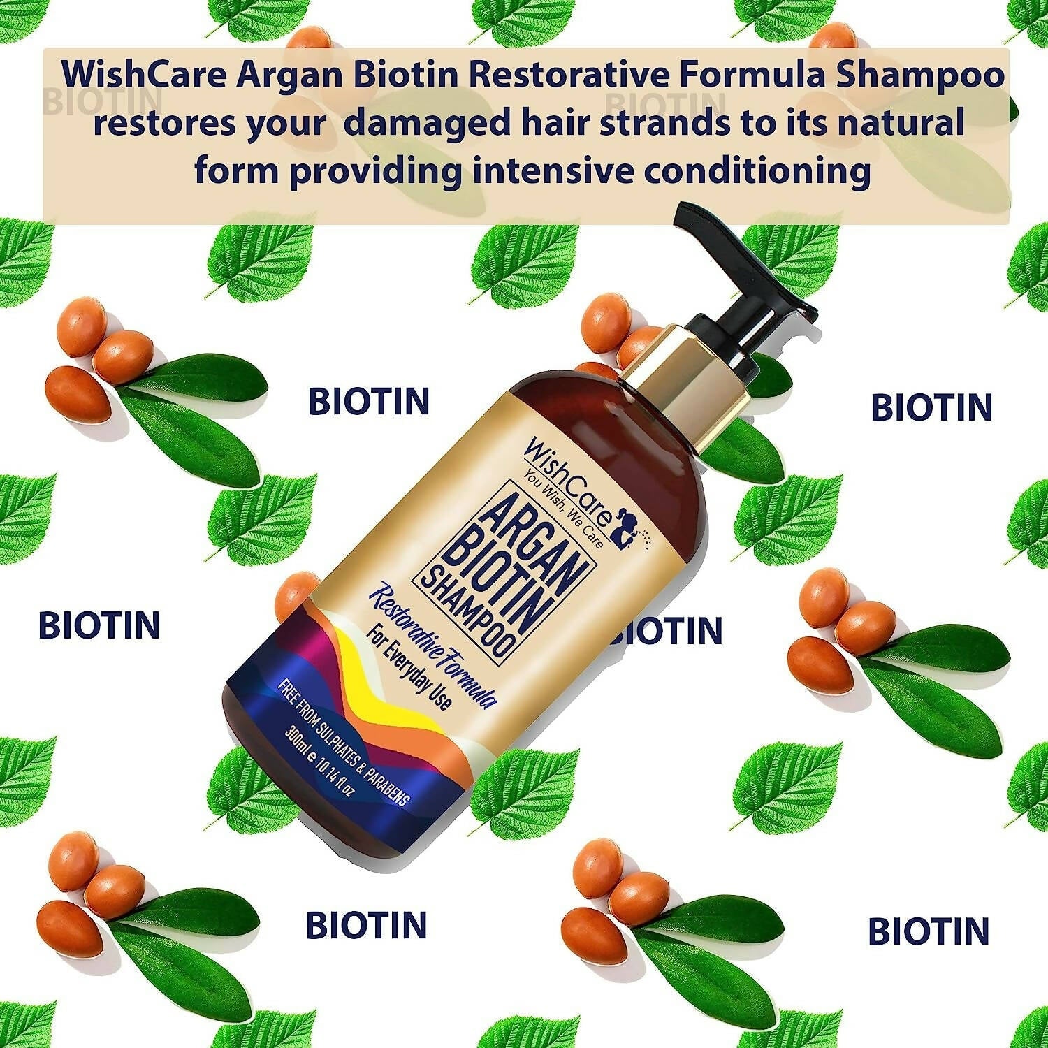 Wishcare Argan Oil Biotin Shampoo | Grocsy