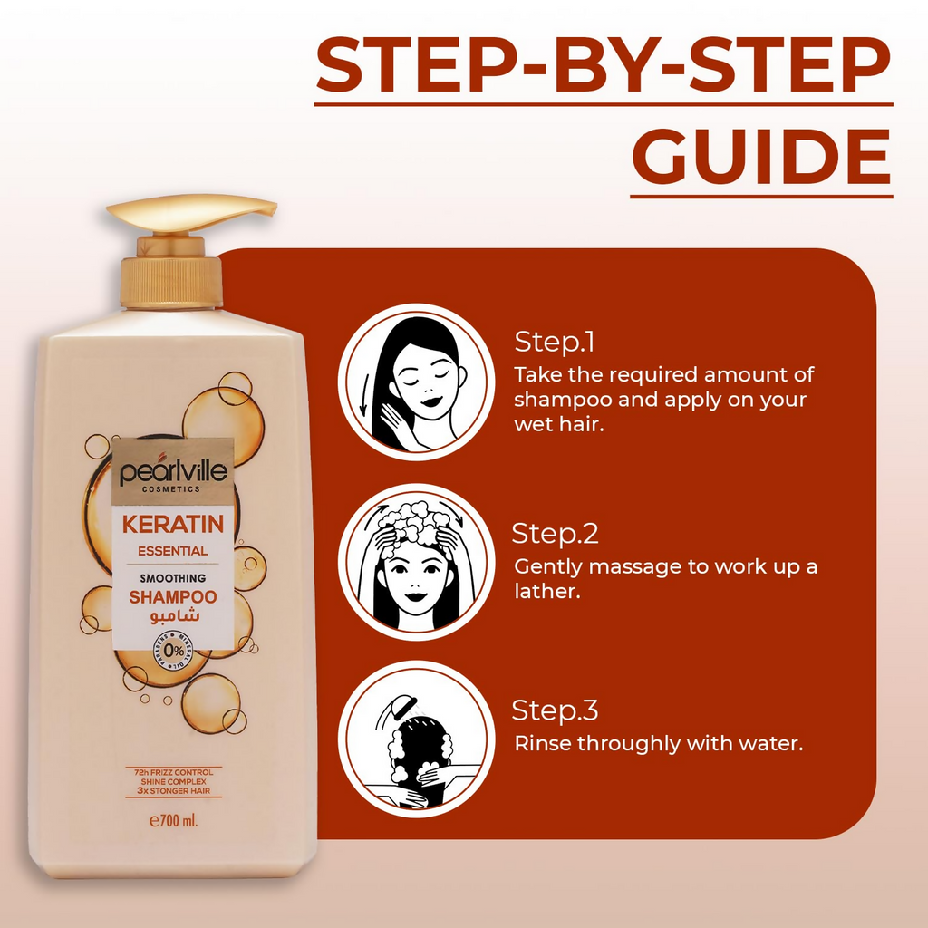 Pearlville Keratin Essential Smoothing Shampoo | Grocsy