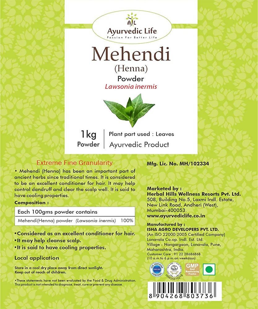 Ayurvedic Life Mehendi Powder | Grocsy