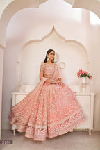 Eilara Women'S Light Pink Butterfly Net Embroidered Thread Work Party Wear Lehenga Choli | Grocsy