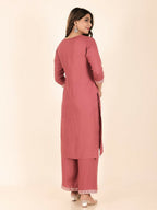 Aramya Pink Rayon Solid Straight Kurta for Women | Grocsy