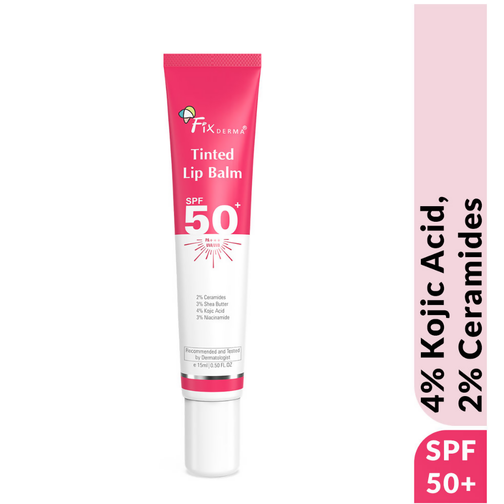 Fixderma 4% Kojic Acid Tinted Lip Balm SPF 50+ | Grocsy
