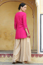 Juniper Women Fuchsia Shantoon Embroidered Straight Tunic | Grocsy