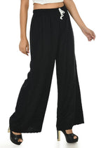 Mominos Fashion Moeza Reyon Cotton Black Chikan Work Palazzo | Grocsy