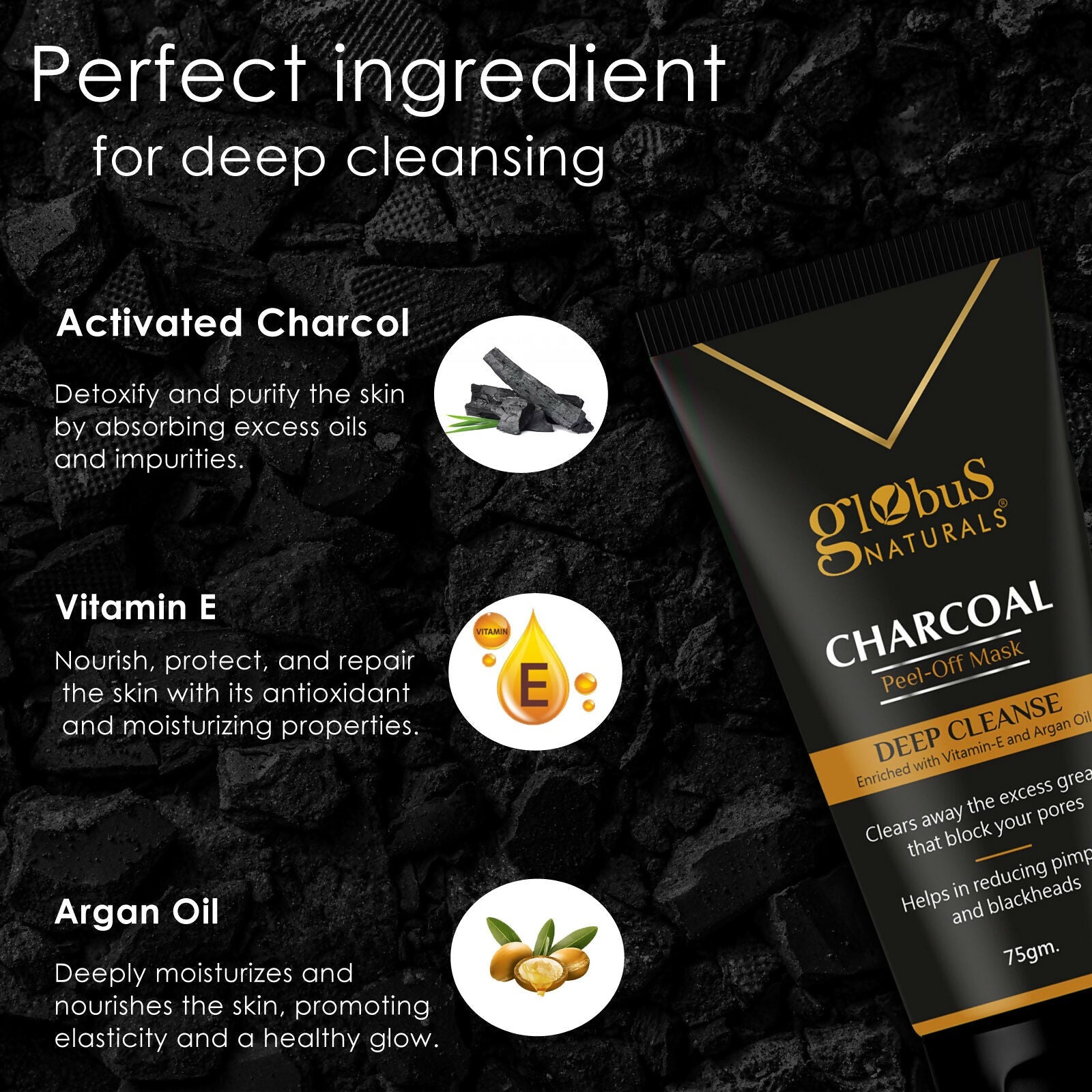 Globus Naturals Charcoal Peel Off Mask | Grocsy