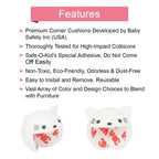 Safe-O-Kid Elegant Catchy Animal Shaped Corner Guards Prevents Head Injury, White | Grocsy