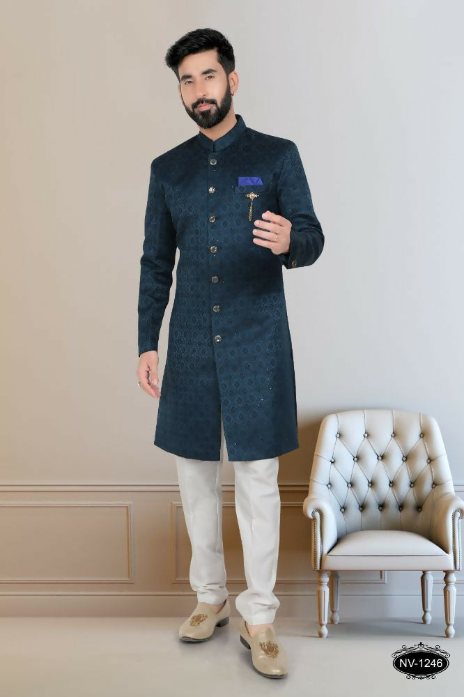 Joban Fashion Men's Blue TR Kurta with Pyjama | Grocsy