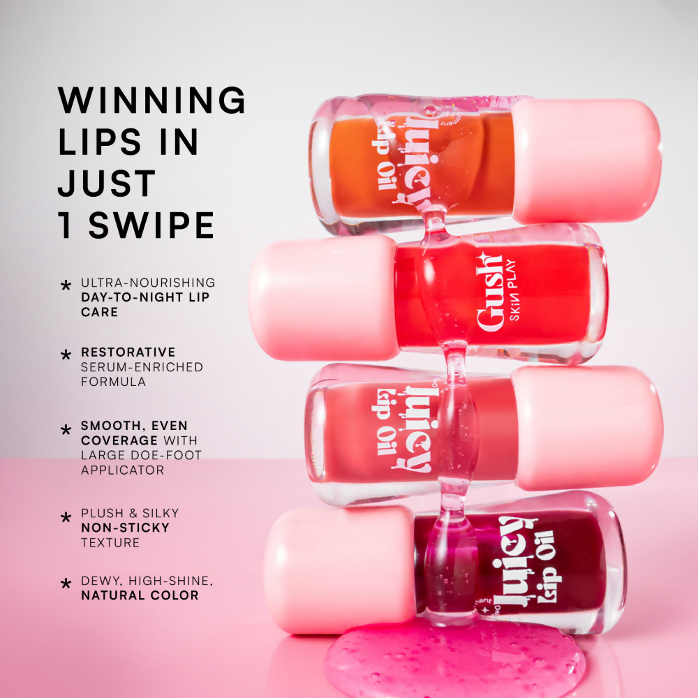 Gush Beauty Balmy Glossy Tinted Lip Oil - Peach Brown | Grocsy