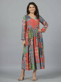 Juniper Women Red Muslin Printed Maxi Dress | Grocsy
