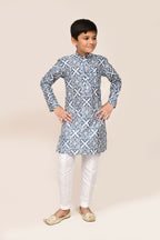 Joban Fashion Silk Navy Blue Kurta With Straight Fit Pant | Grocsy