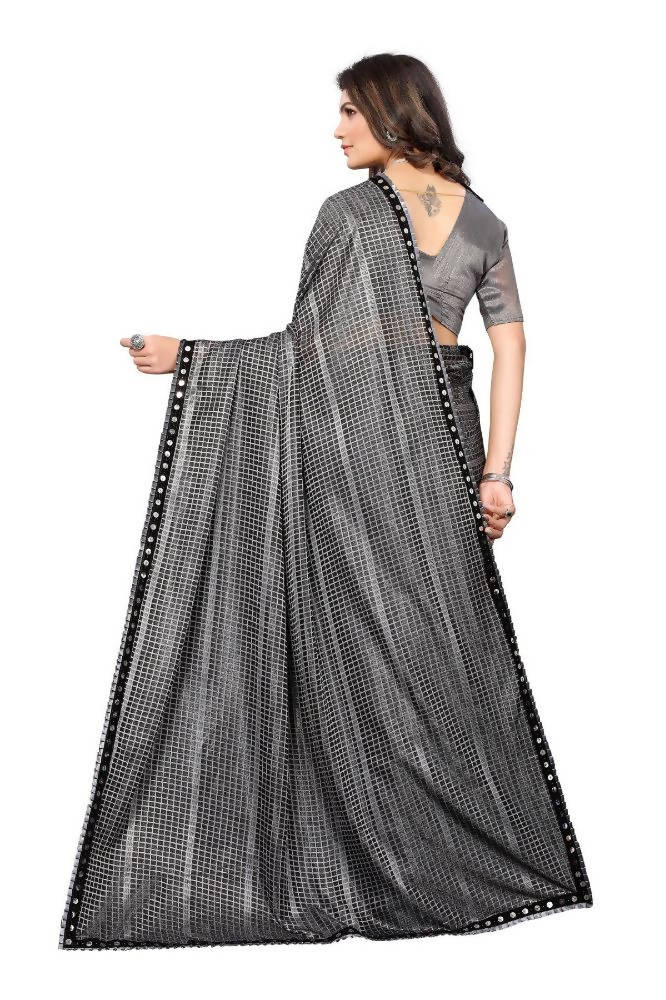 Vamika Grey Lycra Knitted Saree | Grocsy