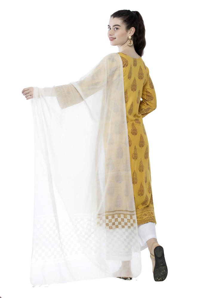 Mominos Fashion Off White Buta Cut Dupatta | Grocsy
