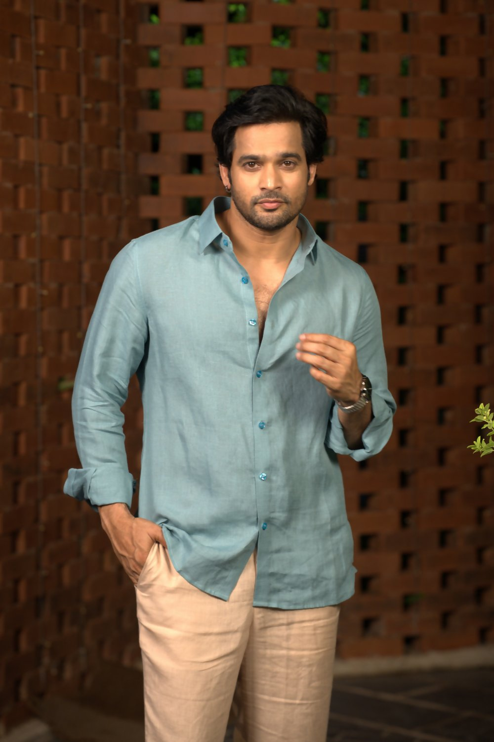 Linen See Blue Azure Breeze Shirt By Hilo Design | Grocsy