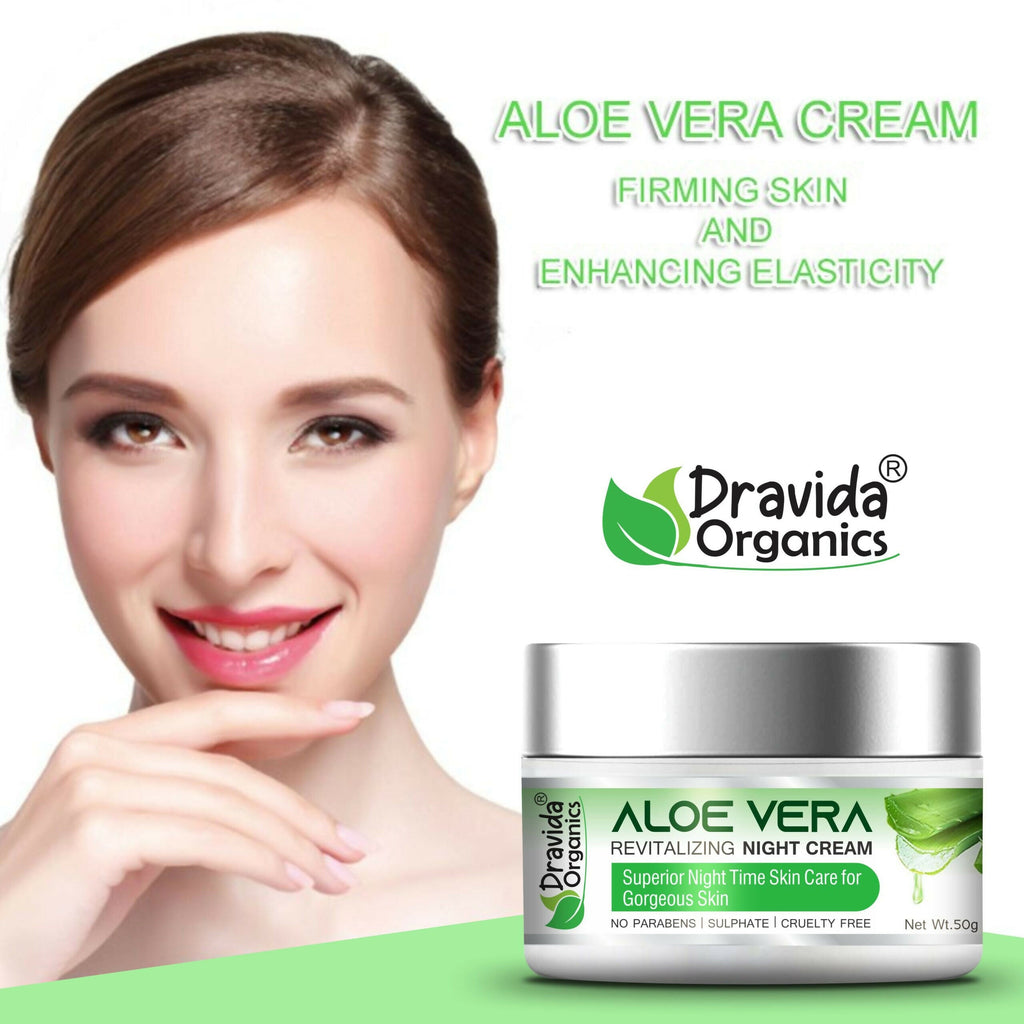 Dravida Organics Aloe Vera Revitalizing Night Cream | Grocsy
