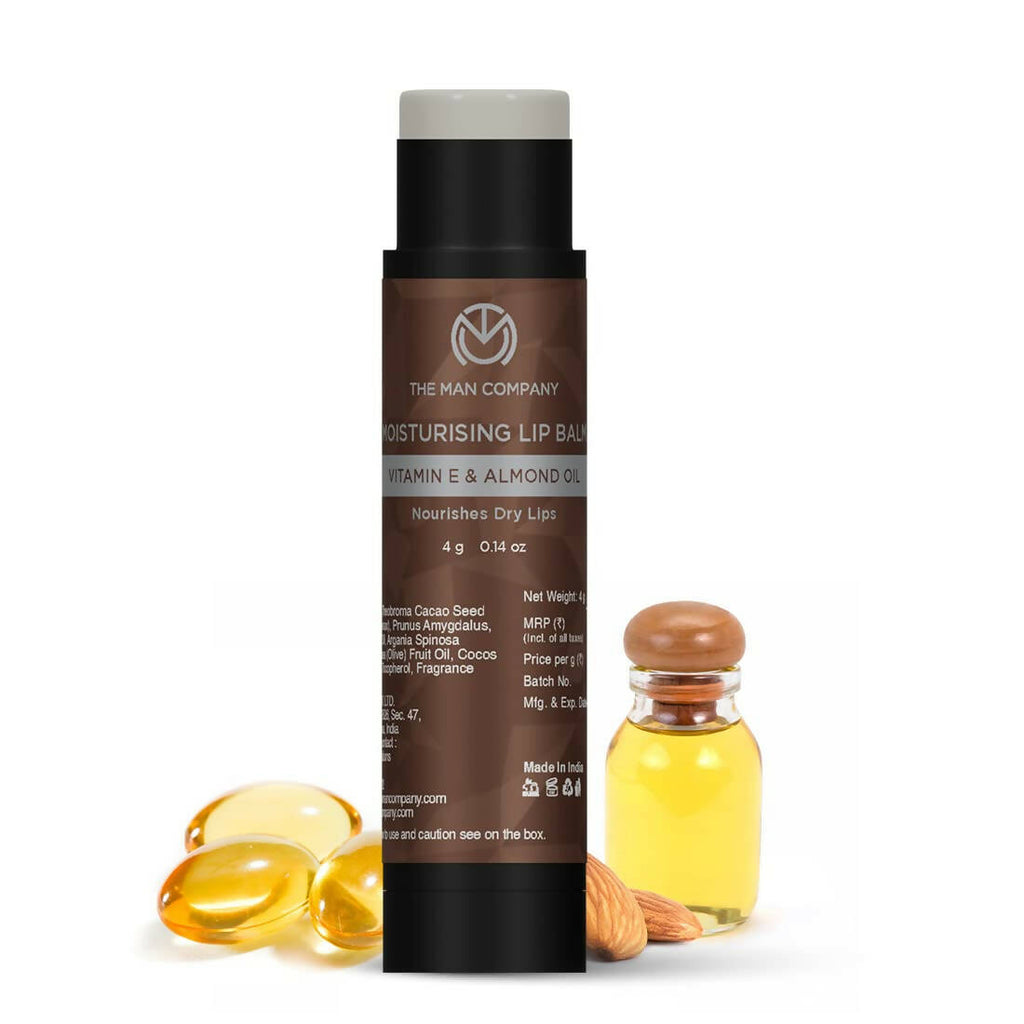 The Man Company Moisturising Lip Balm with Vitamin E, Almond Oil | Grocsy