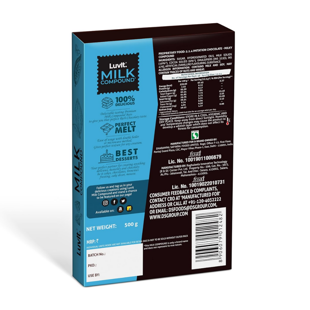 LuvIt. Cocoa Crush - Milk Compound Bars | Grocsy