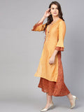 Yufta Orange And Brown A-line dress | Grocsy