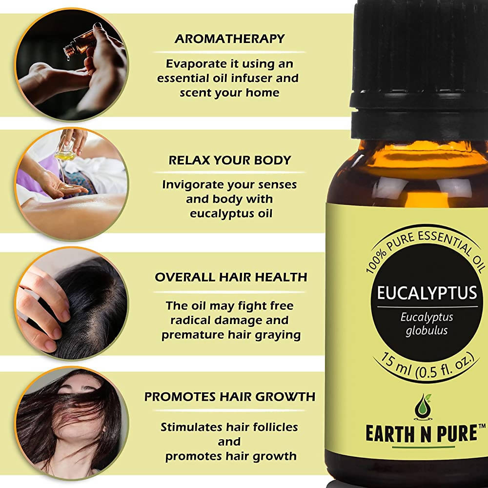 Earth N Pure Essential Oils (Eucalyptus, Peppermint & Tea Tree) | Grocsy