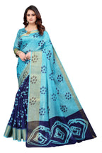 Vamika Ethnic Fire Navy Jari Border Linen Saree | Grocsy