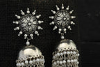Mominos Fashion Johar Kamal Silver-Plated Earrings With Pearls Jhumkas