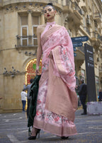 Lovely Baby Pink Polly Brasso Designer Saree - Emponline | Grocsy