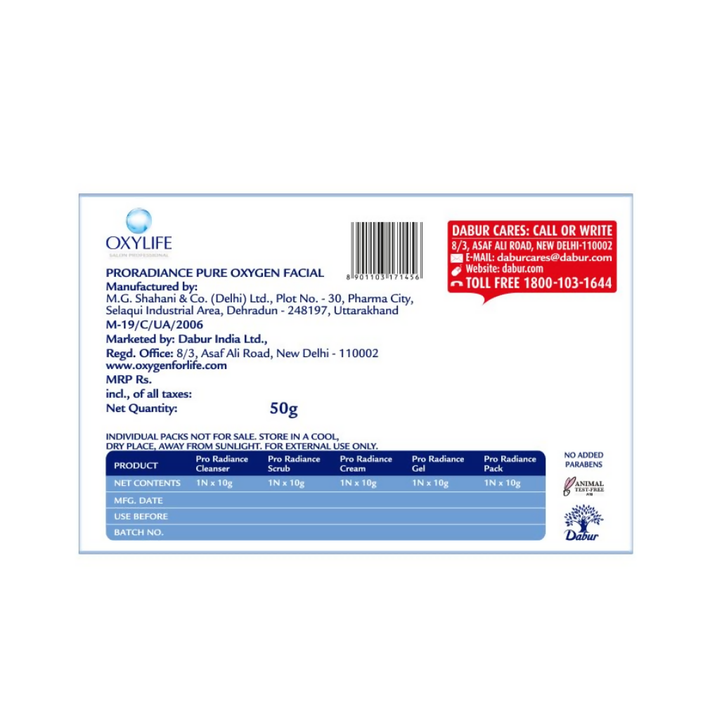 Oxylife Salon Professional Proradiance Pure Oxygen Facial Kit | Grocsy