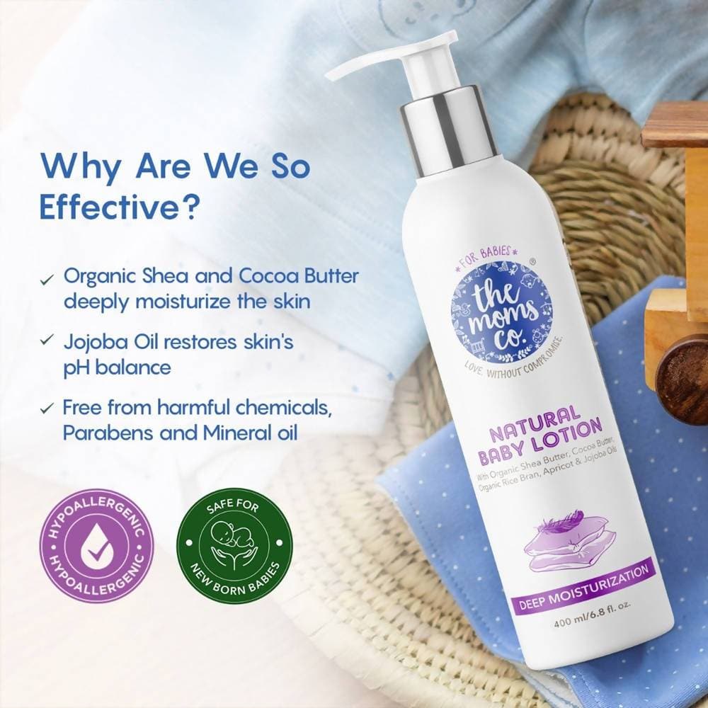 The Moms Co Natural Baby Lotion, Nourishing Shea Butter & Avocado Oil to Deeply Moisturize the Skin | Grocsy