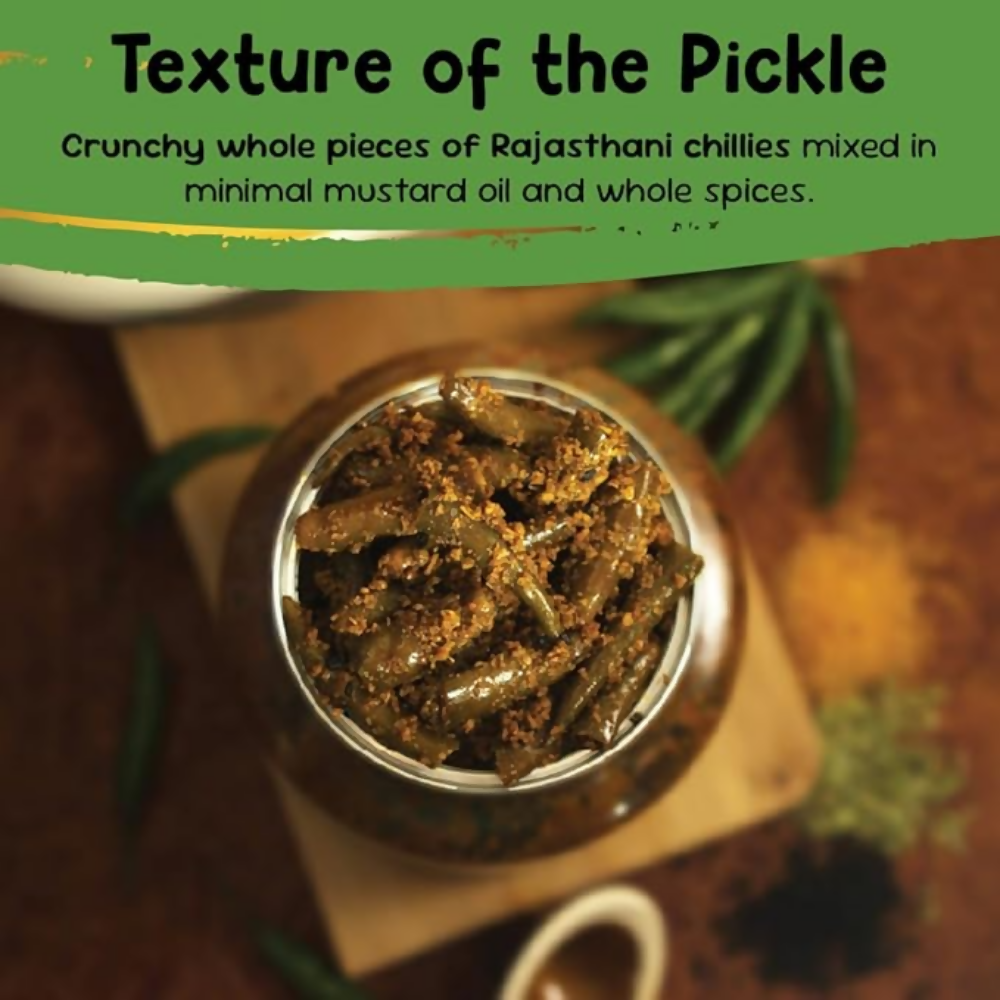 FarmDidi Rajasthani Green Chilli Pickle | Grocsy