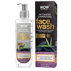 Wow Skin Science Charcoal + Glycolic Acid Detoxifying Face Wash for Oil Control + Gentle Exfoliation with Tea Tree & Aloe | Grocsy