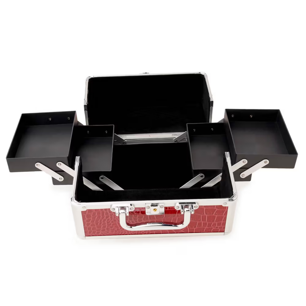 Bronson Professional Makeup Vanity Trousseau Box Faux Leather Finish (Multi-Color) | Grocsy