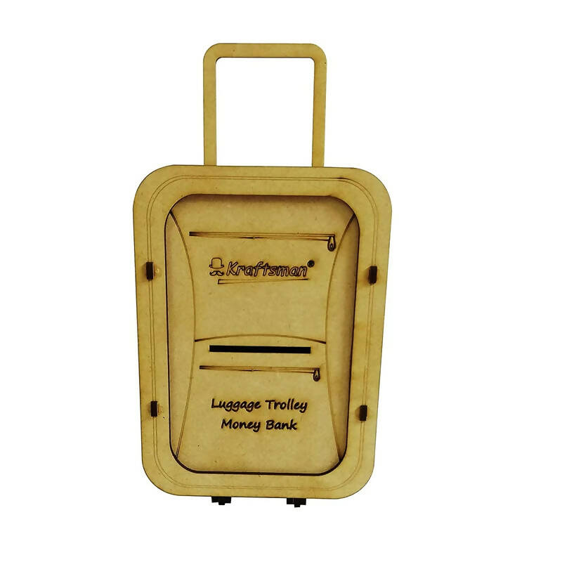 Kraftsman Wooden Money Safe Luggage Trolley Style | Made In India | Grocsy