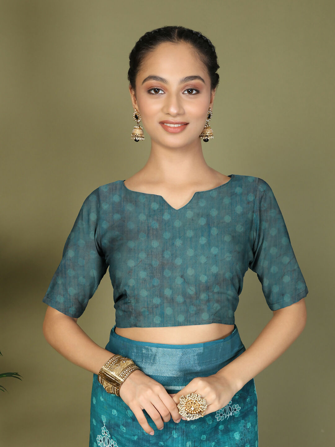 Shree Shyam Fashion Cotton Sea Green Saree | Grocsy