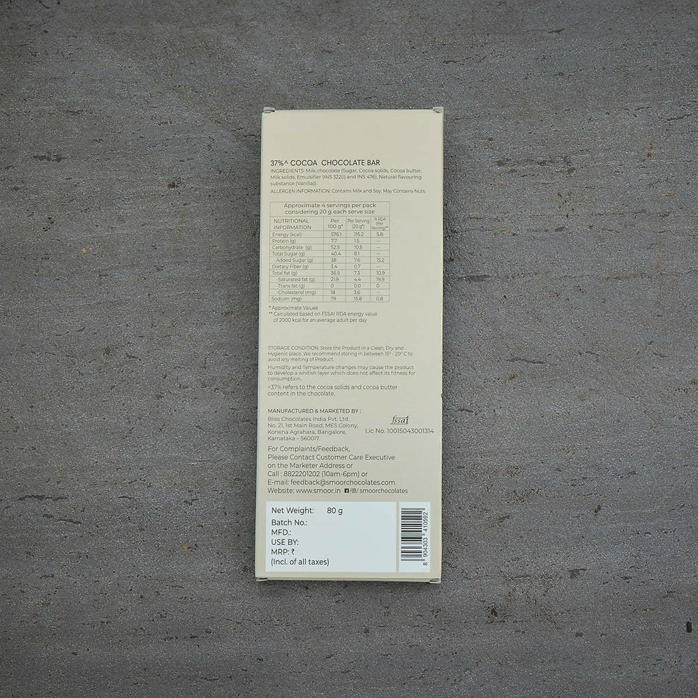 Smoor True Classics 37% Milk Chocolate Bar | Grocsy